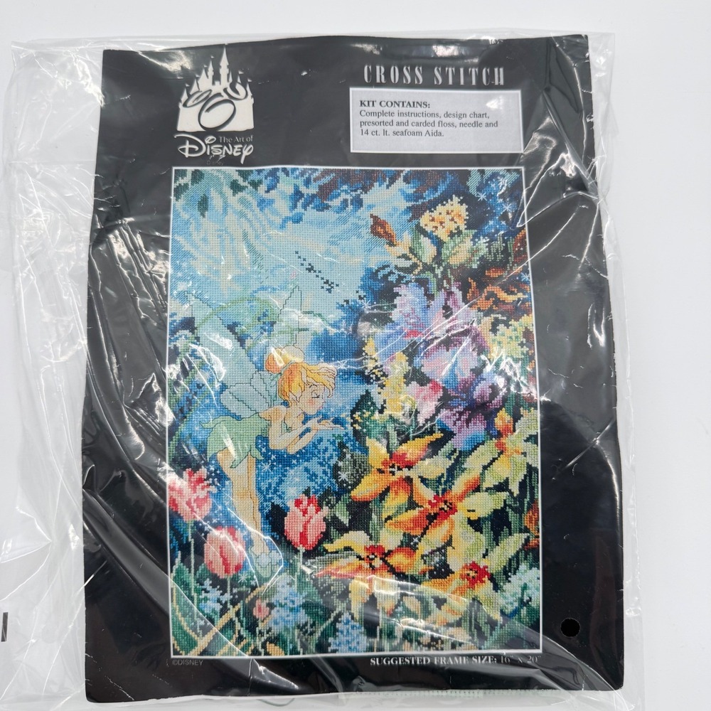 The Art of Disney Tinker Bell Spring Blossoms Cross Stitch Kit 16x20 Complete